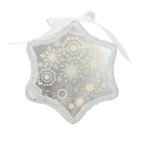 9" White Pre-Lit LED Sparkle Snowflake Scene Christmas Ornament