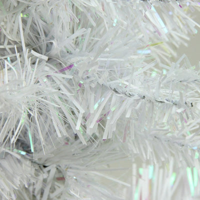 18" x 13" Unlit White Glimmer Iridescent Spruce Artificial Christmas Tree
