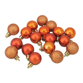 1.25" Burnt Orange Shatterproof Four-Finish Ball Christmas Ornaments 1Set of 8