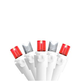 100-Count Red and Pure White LED Wide-Angle Icicle Christmas Lights with 5.5' White Wire