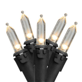 100-Count White LED Mini Christmas Lights with 33' Black Wire