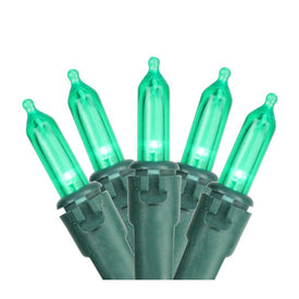 100-Count Green LED Mini Christmas Lights with 33' Green Wire
