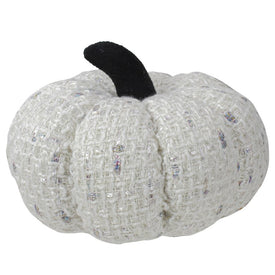 7" Ivory Knitted Fall Harvest Tabletop Pumpkin