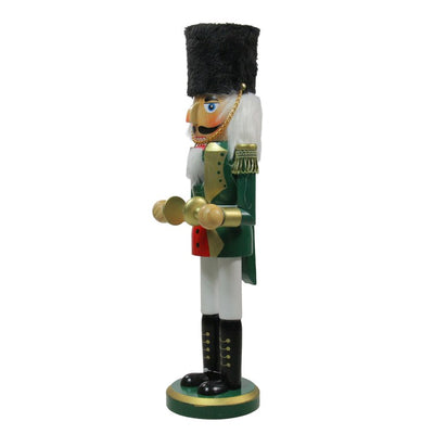 14" Green and White Cymbalist Christmas Nutcracker