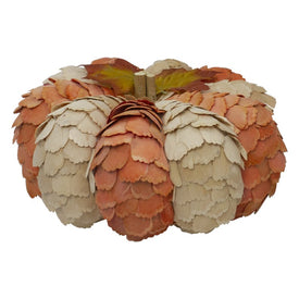 10" Brown and Orange Autumn Harvest Tabletop Pumpkin