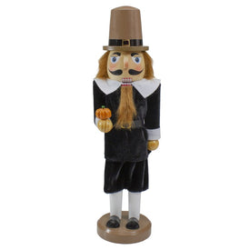 14" Pilgrim Man Wooden Fall Harvest Thanksgiving Nutcracker