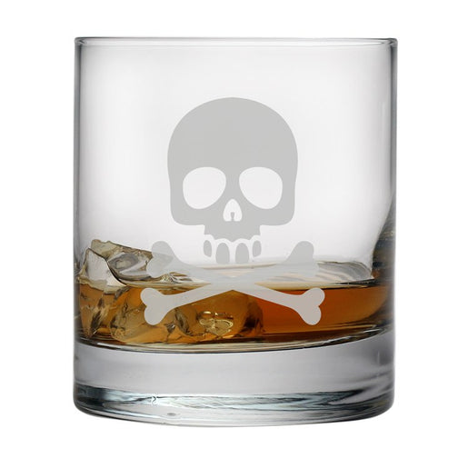 Skull and Crossbones Luigi Bormioli Classico Double Old fashioned Set of 4