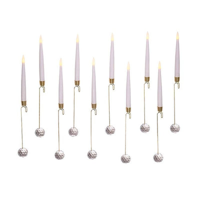 10" Candle with Faceted Glass Weight Set with Remote Control, 10-Piece Set