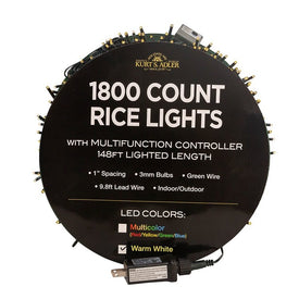 148-Foot 1800-Light Warm White LED Rice Light Set