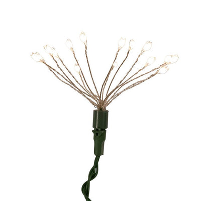 75-Light Cluster Burst Warm White Superbright LED Light Set with Green Wire