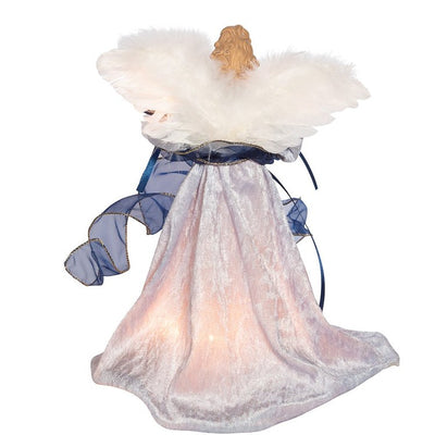 12" 10-Light Delft Blue with Gold Angel Tree Topper