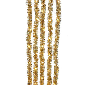 6.5-Foot 100-Light Warm White Champagne LED Tinsel Cascade Light Set
