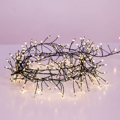 7.8-Foot 240-Light Twinkle Warm White LED Fairy Light Cluster Garland