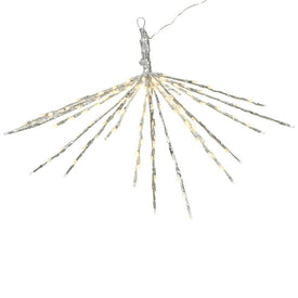 24" Indoor/Outdoor Silver Twinkle Starburst with 160 Warm White LED Lights