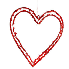12" Lighted LED Heart Window Decor