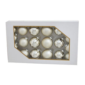 60-80MM Shiny and Matte Pearl Gray Glass Ball Ornaments Set of 20