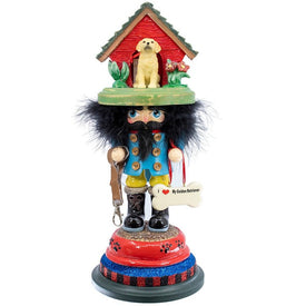 14" Hollywood Golden Retriever Dog House Hat Nutcracker