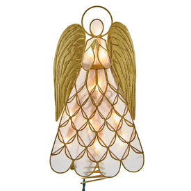 10" 10-Light Capiz Angel Lighted Tree Topper