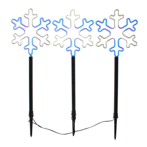 26" Multi-Color LED Snowflake Yard Stake Set