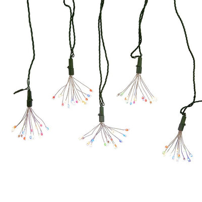 75-Light Cluster Lights and Multi-Color Twinkle LED Lights with Green Wire