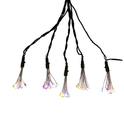 75-Light Cluster Lights and Multi-Color Twinkle LED Lights with Green Wire