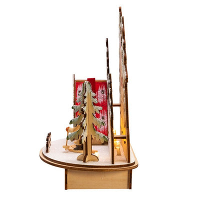 7.9" Battery-Operated Light Up Ski Resort Village