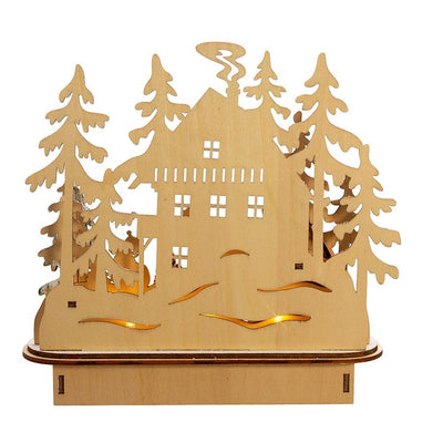 7.9" Battery-Operated Light Up Ski Resort Village