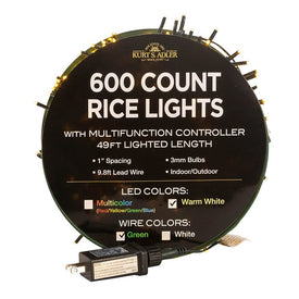 49-Foot 600-Light Warm White LED Rice Light Set