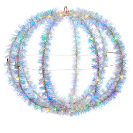 12" Iridenscent Tinsel Sphere, 100-Light LED Multi-Color, Electric Plug