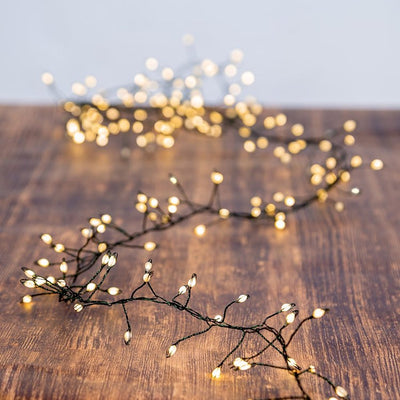 9.8-Foot 300-Light Warm White LED Fairy Light Cluster Garland