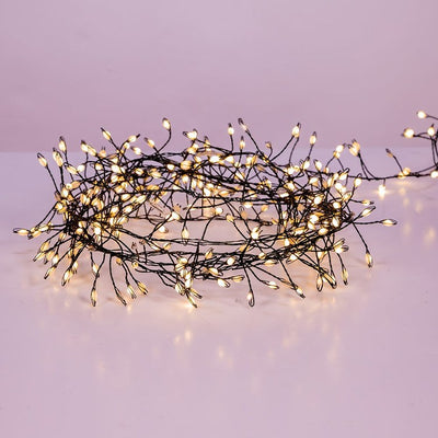 9.8-Foot 300-Light Warm White LED Fairy Light Cluster Garland