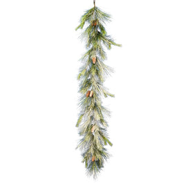 6' x 15" Unlit Artificial Frosted Myers Pine Garland
