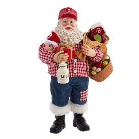 10.5" Fabriche Farmer Santa