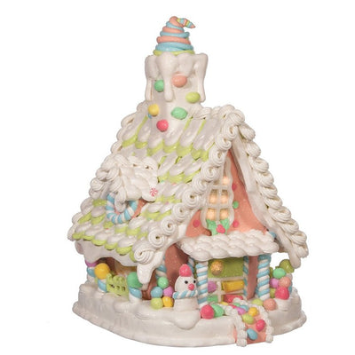 12.5" Battery-Operated Light Up Pastel Gingerbread House