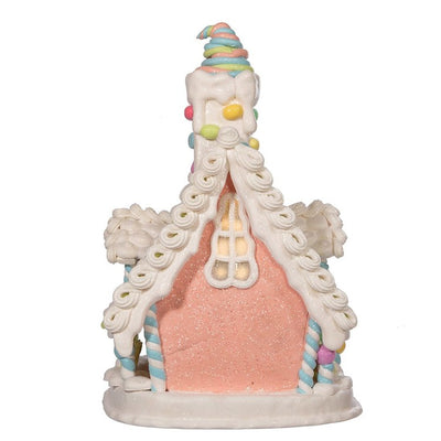 12.5" Battery-Operated Light Up Pastel Gingerbread House