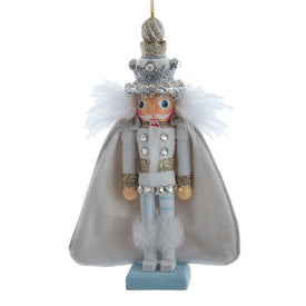 6" Hollywood White and Silver Swarovski King Nutcracker Ornament