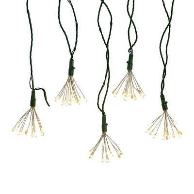 75-Light Cluster Lights and Warm White Twinkle LED Lights with Green Wire