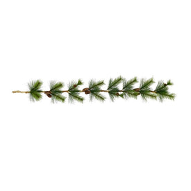 4-Foot Needle Pine Rope Garland with Pine Cones