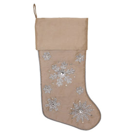 19" Champagne Snowflake Stocking