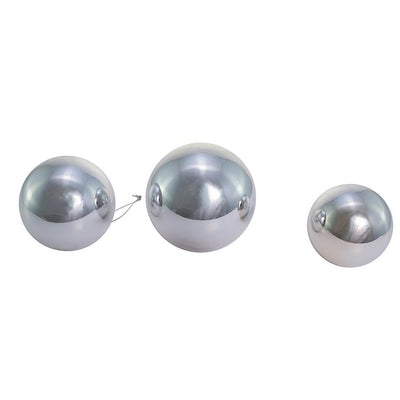 60-80MM Shiny Silver Glass Ball Ornaments Set of 20