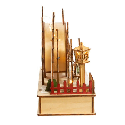 7" Battery-Operated Wooden Light Up Camping Scene