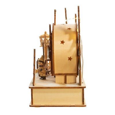 7" Battery-Operated Wooden Light Up Camping Scene
