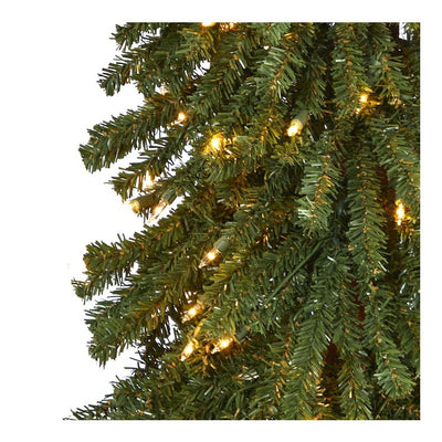 6' Pre-Lit Artificial Grand Alpine Christmas Tree on Natural Trunk with 300 Clear Lights
