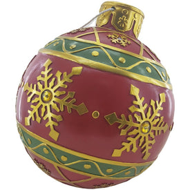 18" Red, Green, and Gold Oversized Resin Christmas Ornament with LED Lights