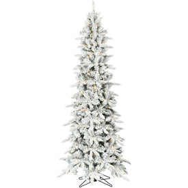 Artificial Tree Mountain Pine Slim 8F Lights Remote 9H Feet Snow Christmas