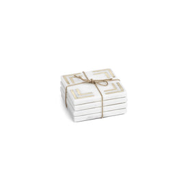 Mannara 4" Square Marble Coasters Set of 4