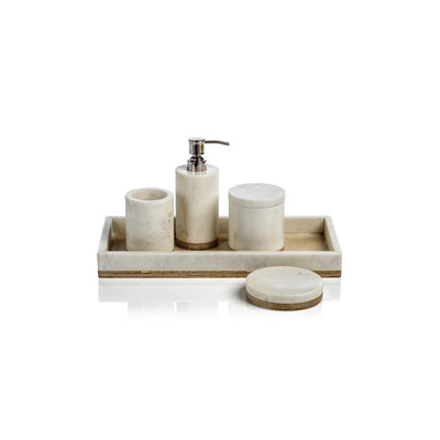 Verdi Marble and Balsa Wood Soap Dispenser