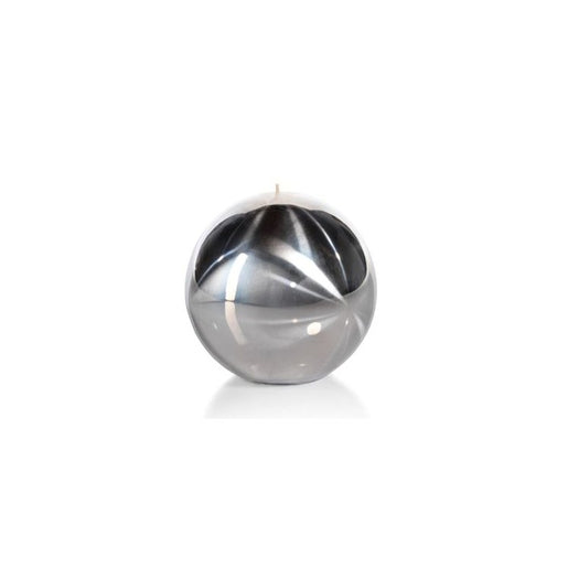 Titanium 4.75" Silver Ball Candles Set of 2