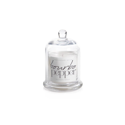 Bourbon Pepper Scented Candle Jar with Glass Dome
