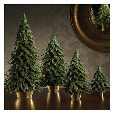 Medium Natural Leaf Christmas Tabletop Tree on Pot